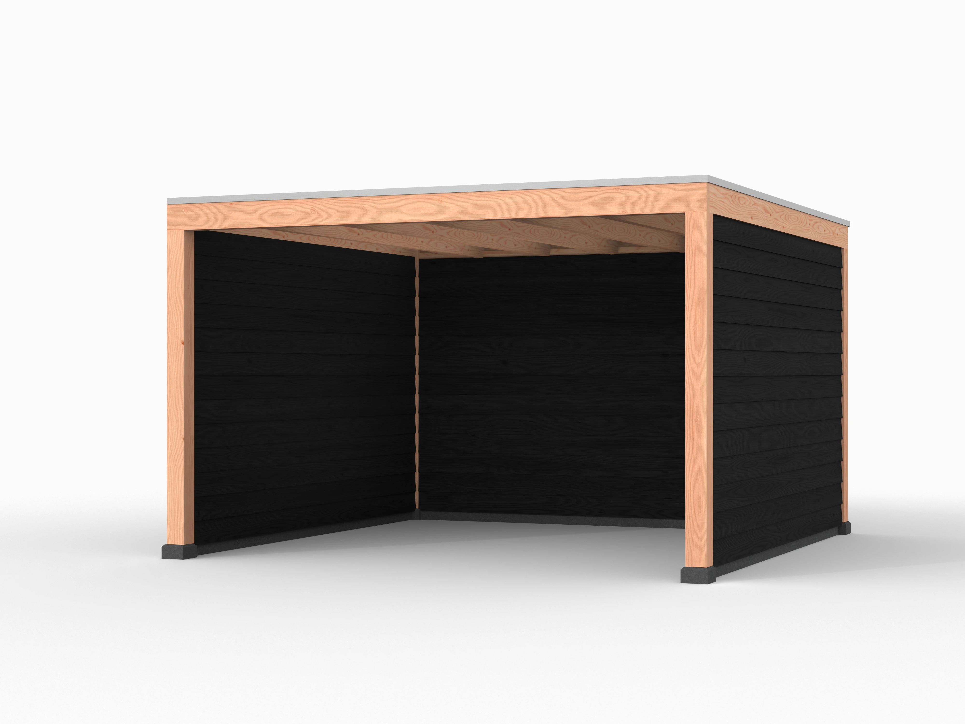 Douglas overkapping, 400 x 400, met achterwand en twee zijwanden, Westwood Elegant zwart - Afbeelding 1